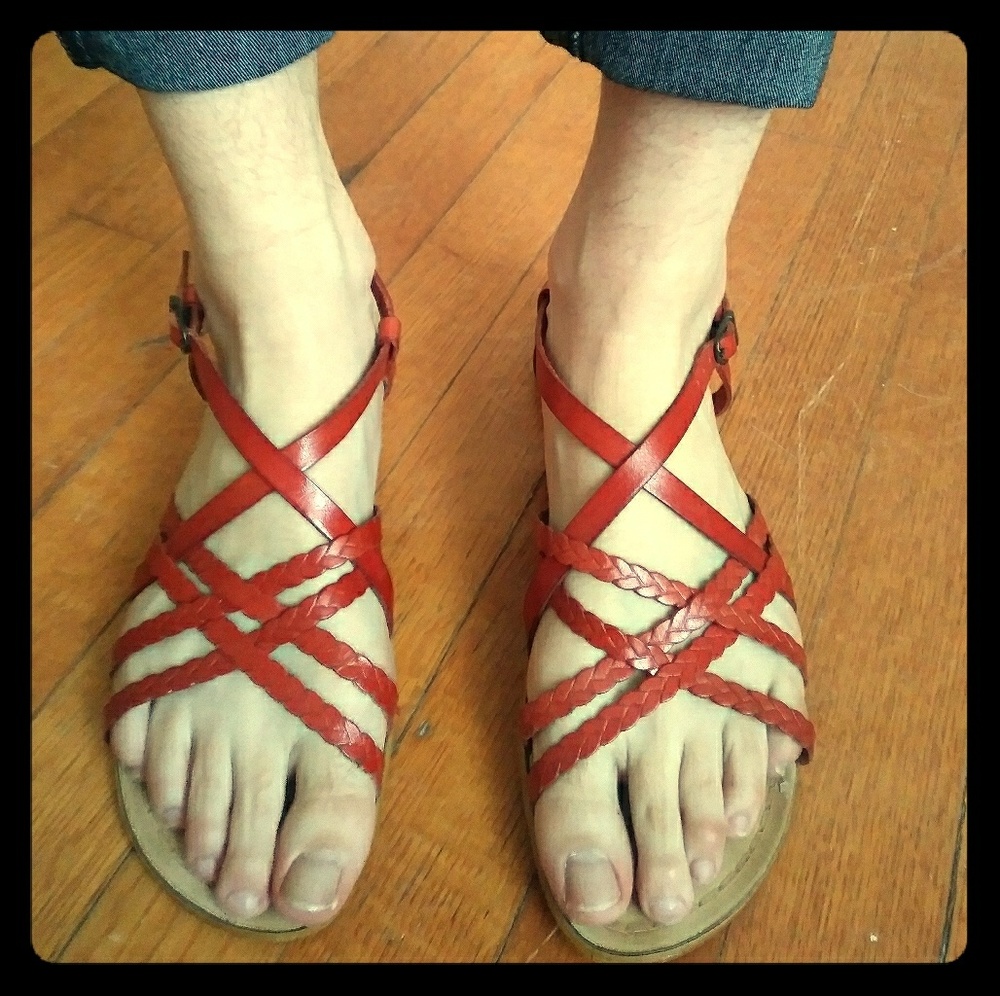 Leather Bohemian braided Sandals made in Italy